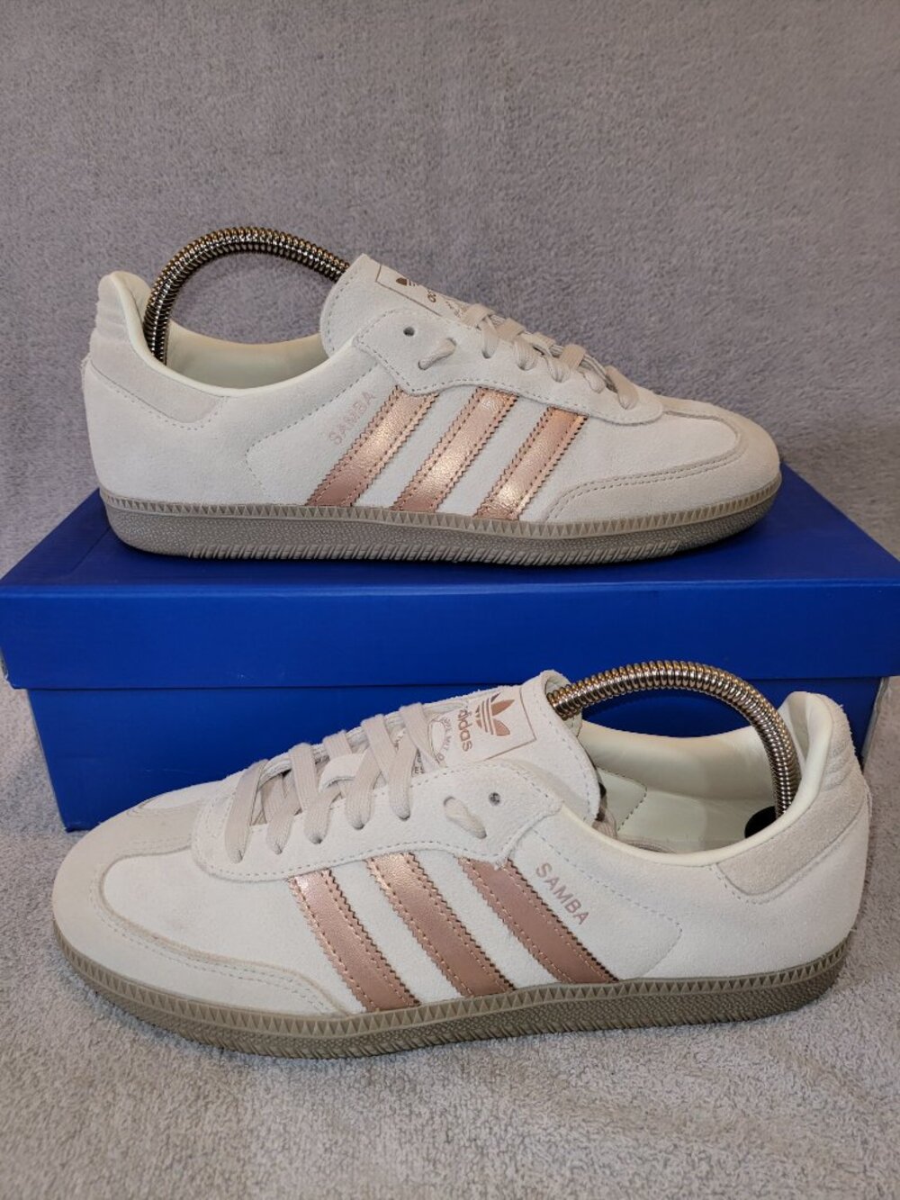 Adidas Samba OG Women's Size 9 Off White Copper Metallic Sneakers JQ2106 (#2216)